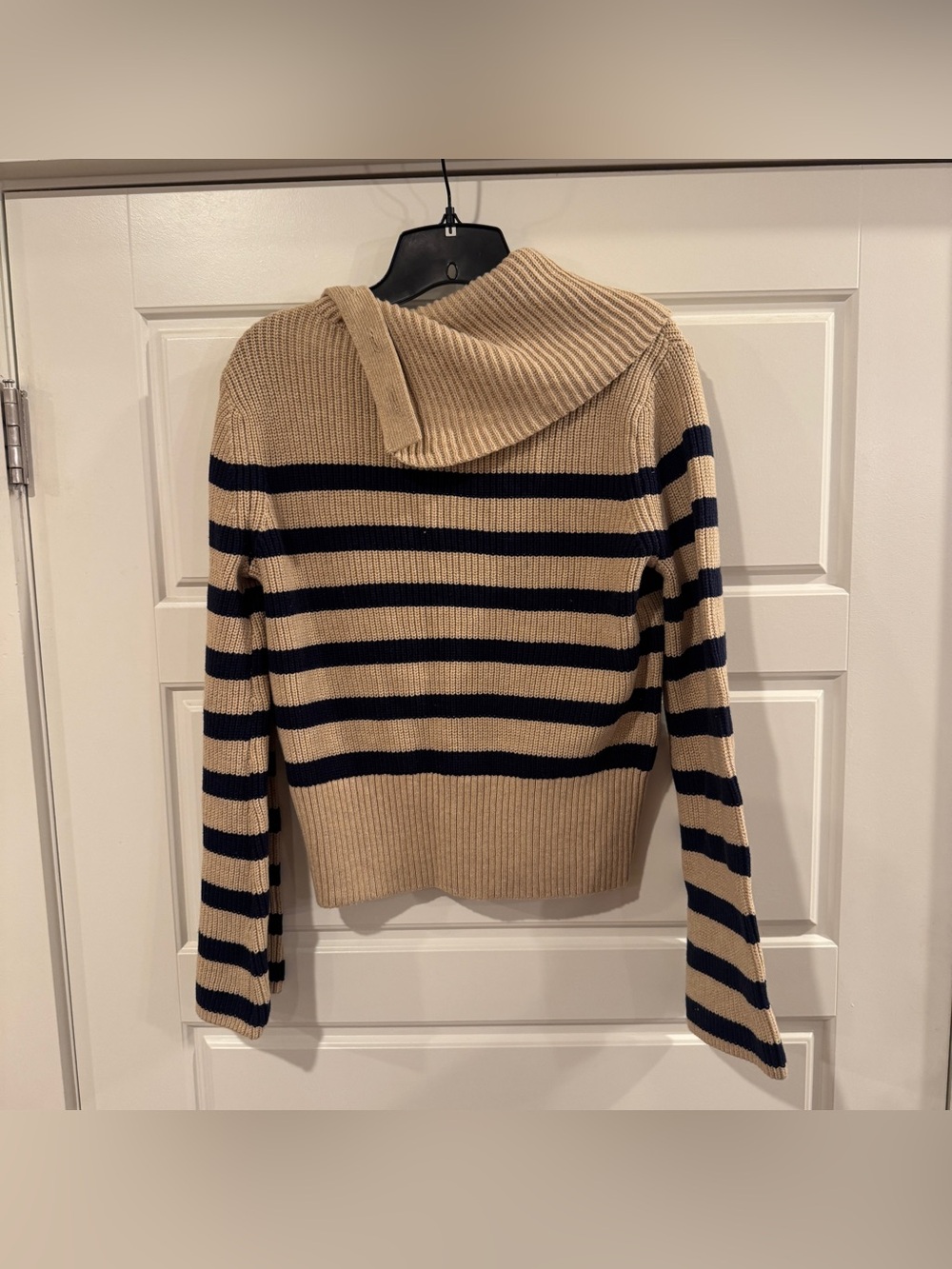 Loft Women’s Stripe Button Neck Flare Sleeve Sweater Women’s Size XS New - Picture 4 of 7